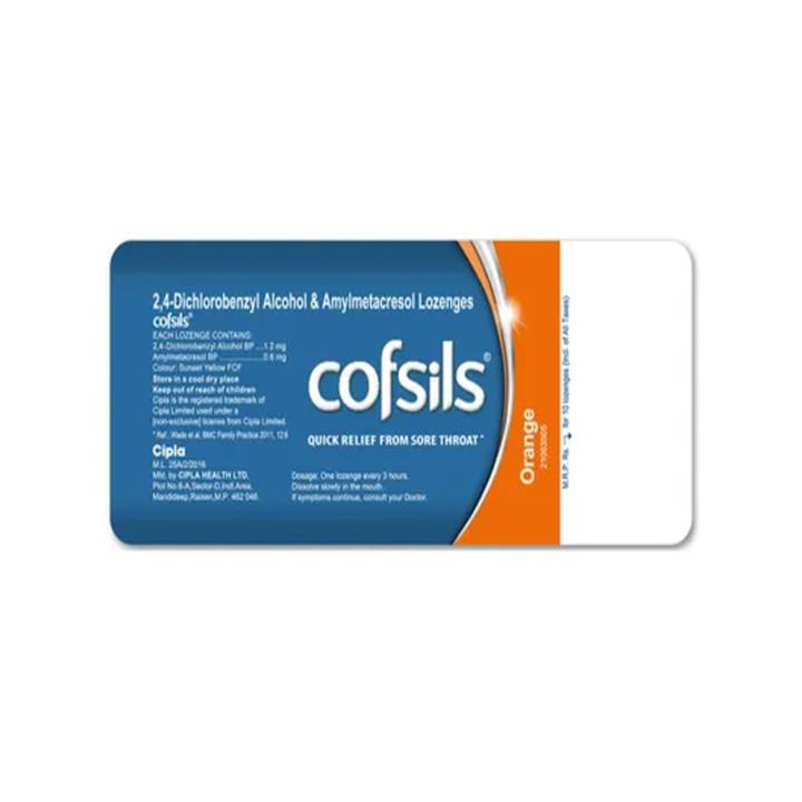 Cofsils Orange Flavour - 10 Lozenges