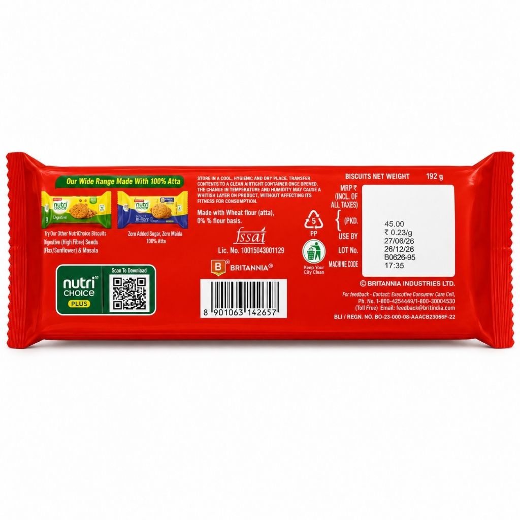 Britannia Nutri Choice Digestive High Fiber Biscuits - 192g