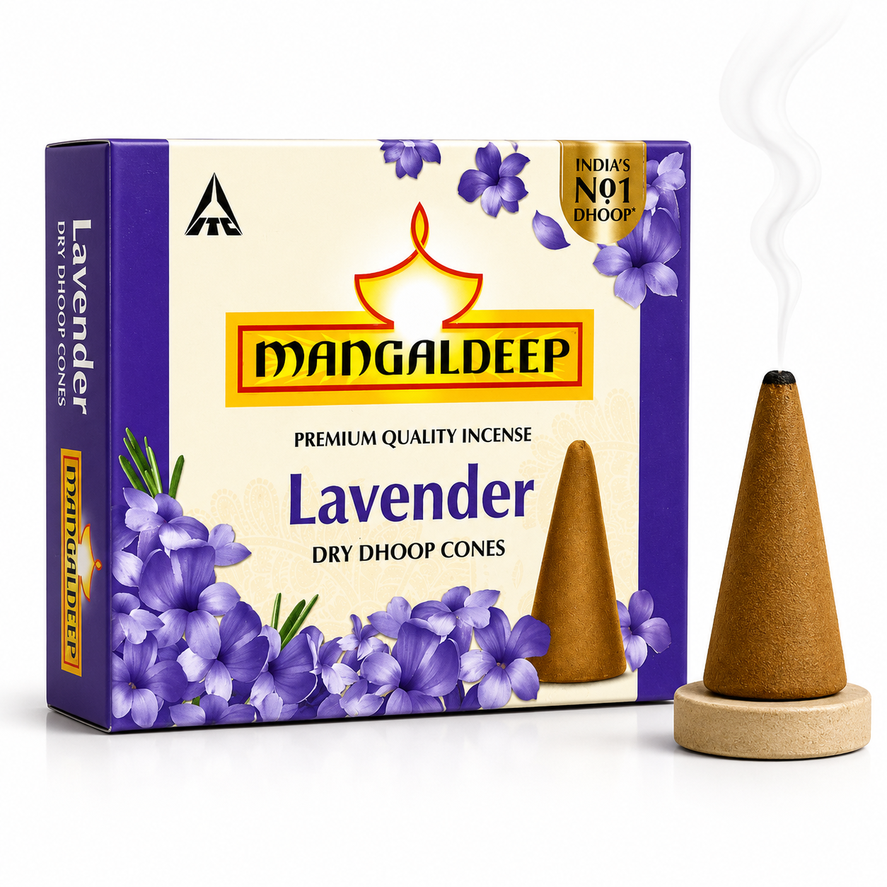Mangaldeep Lavender Dry Dhoop Cones - 25g