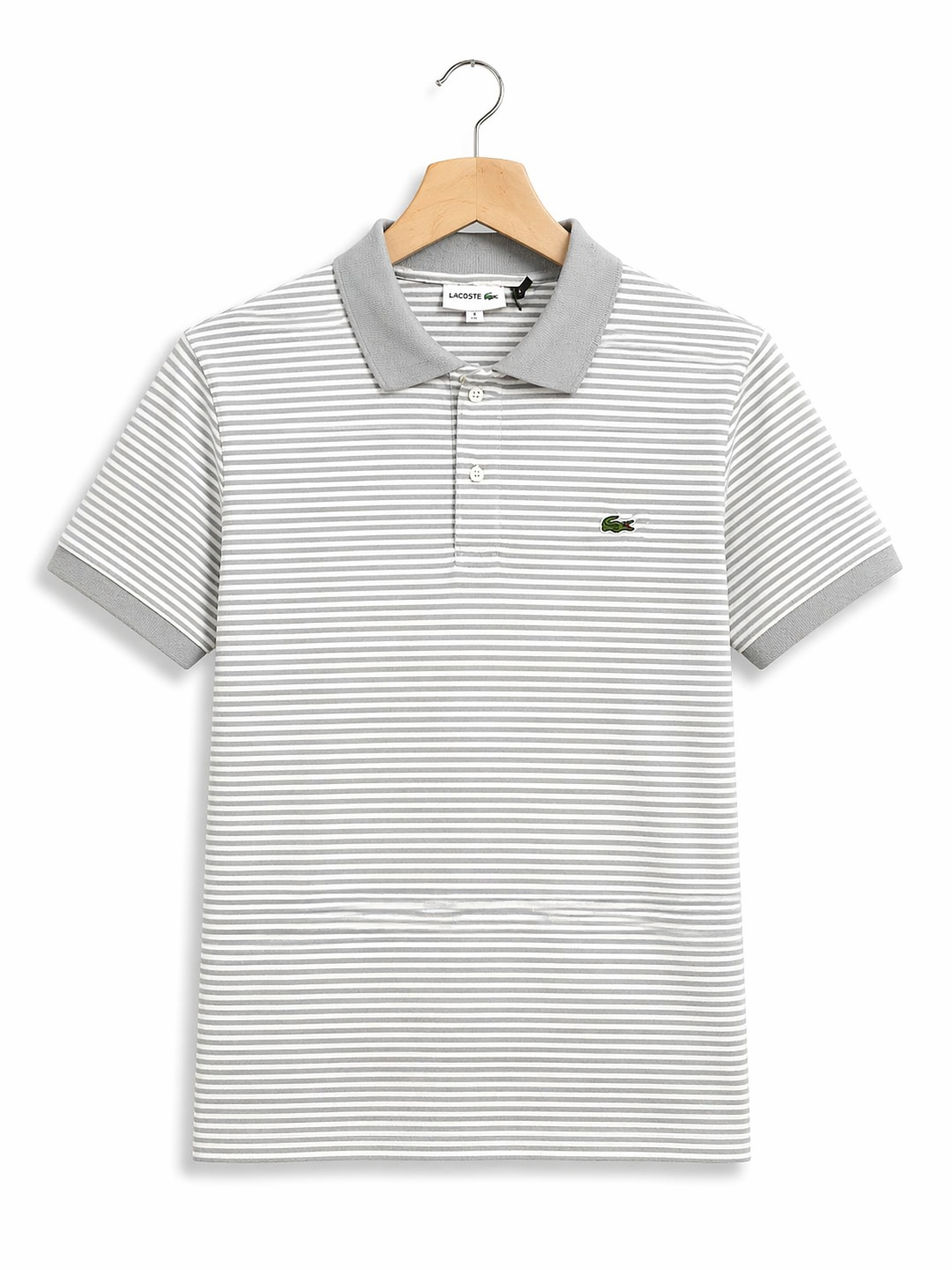 LACOSTE Stripe Premium Cotton Polo T-Shirt