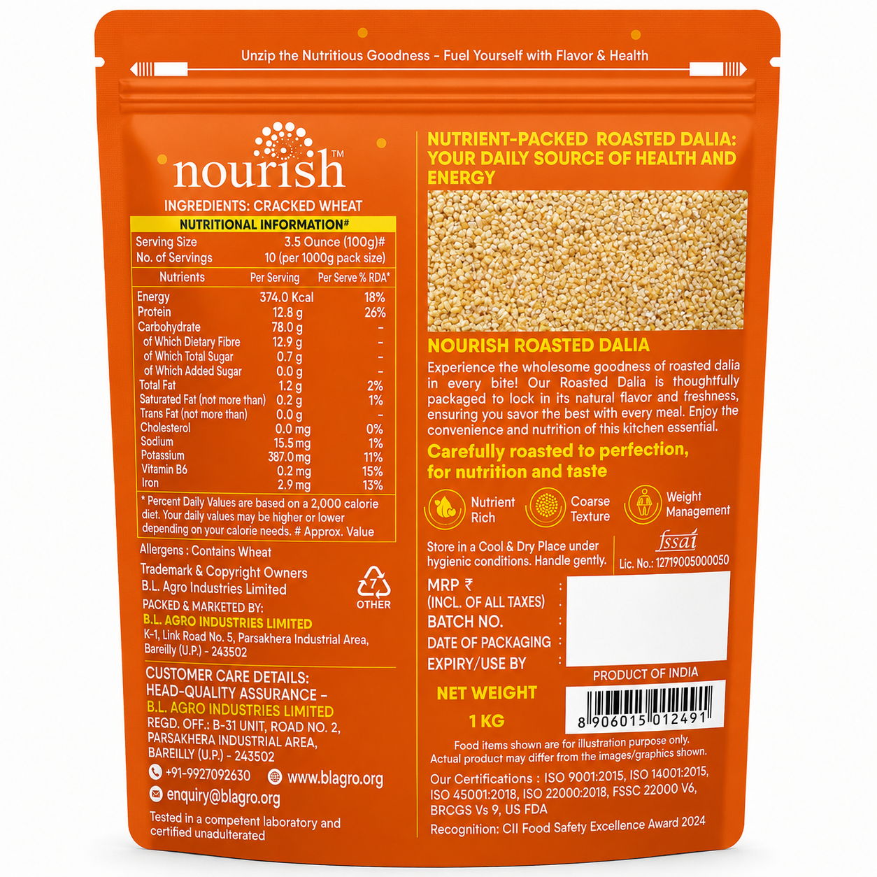 Nourish Roasted Dalia -500g