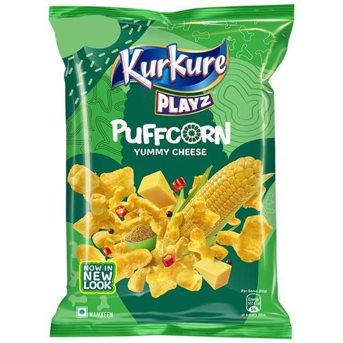Kurkure Playz Yummy Cheese Puffcorn Namkeen - 31.2g