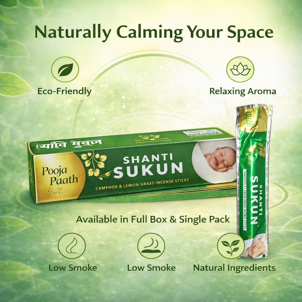 Shanti Sukun Camphor & Lemon Grass Incense Stick - 1 Pack