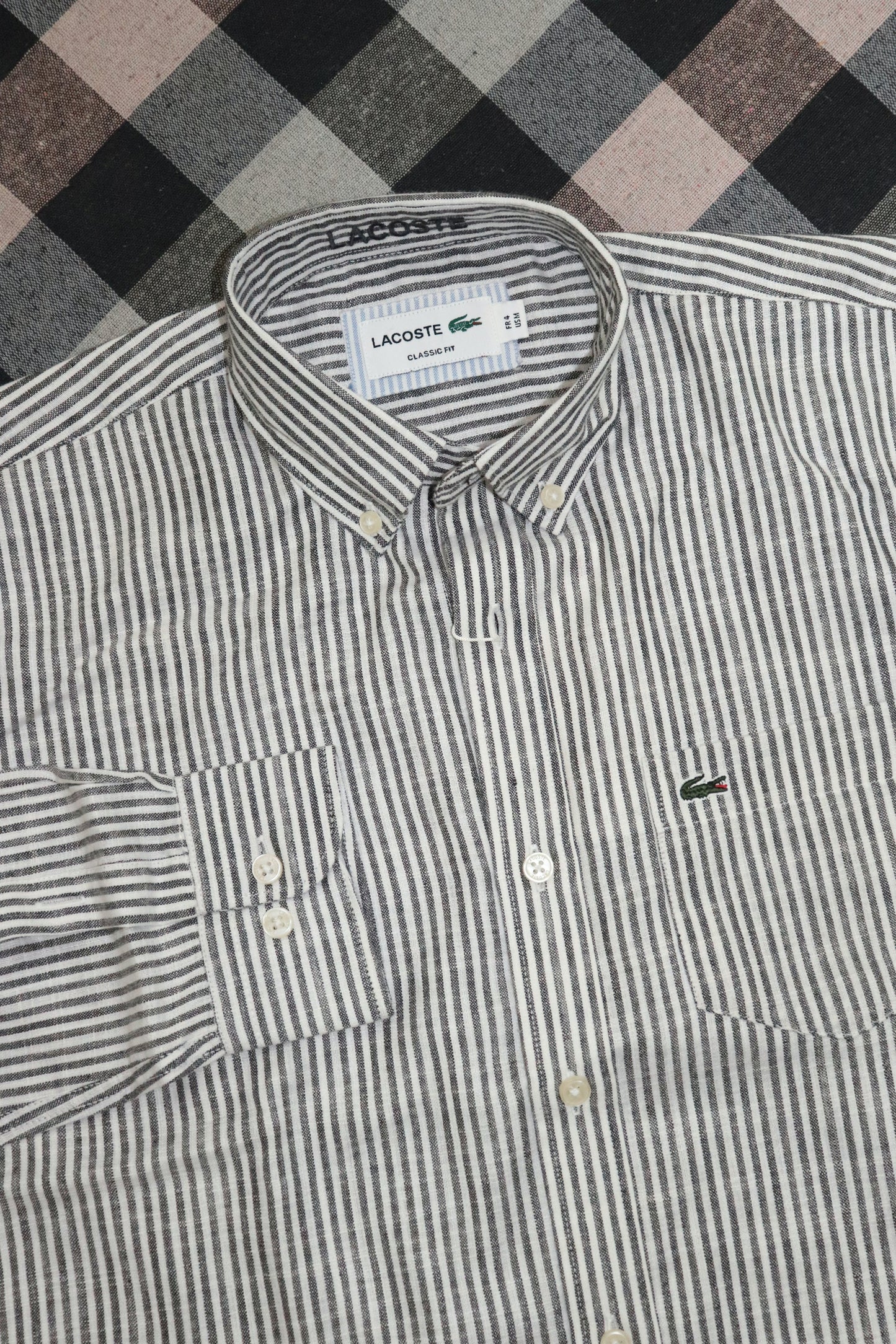 Lacoste Premium Striped Cotton Shirt- Classic Fit