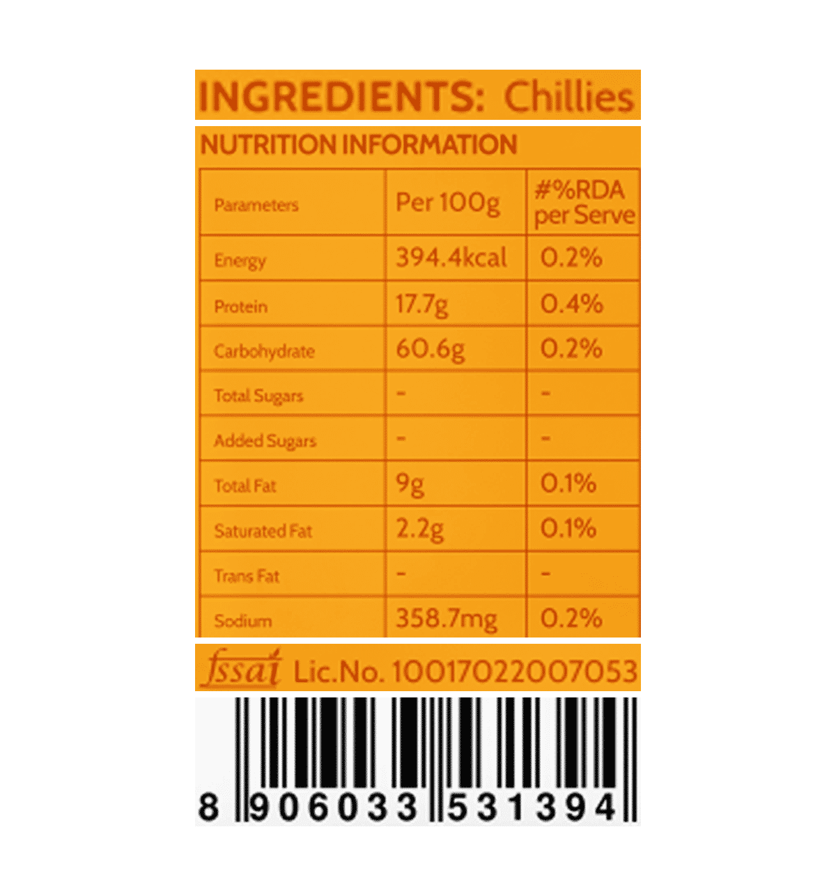 Snapin Chilli flakes - 7g