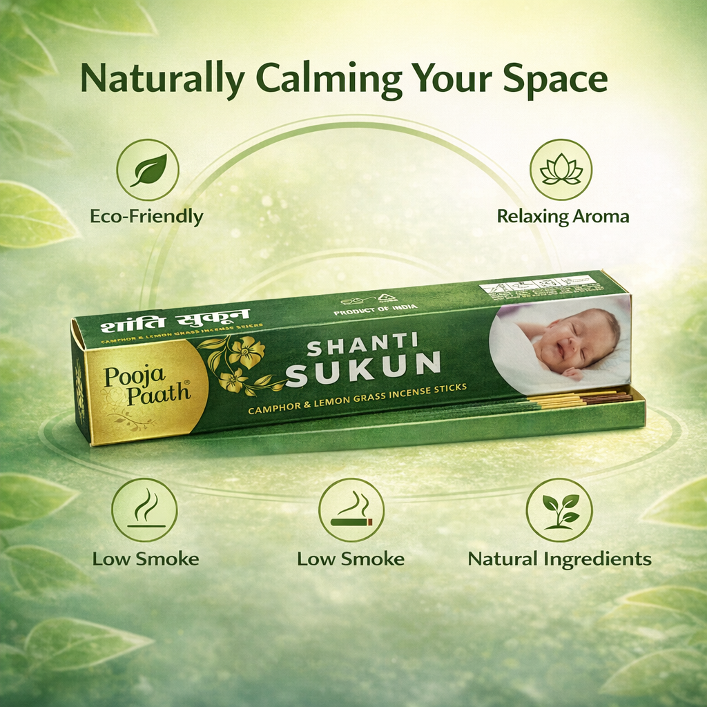 Shanti Sukun Camphor & Lemon Grass Incense Stick - 1Ć12 Pack