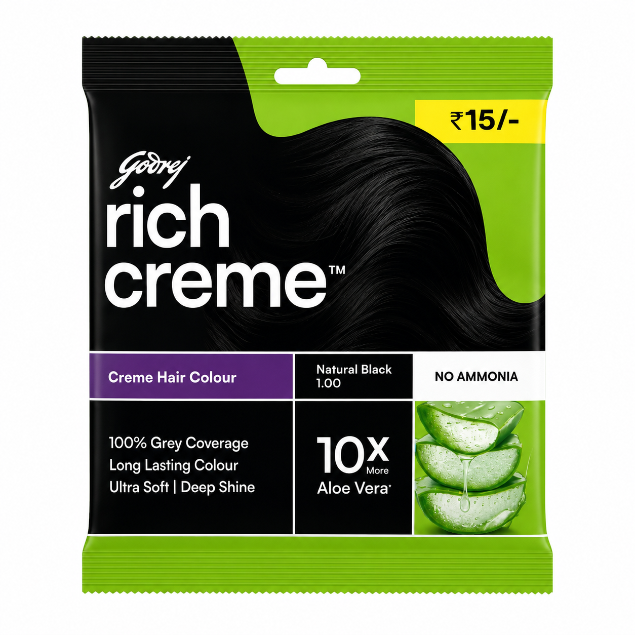 Godrej Natural Black Long Lasting Hair Colour - 11g+11ml