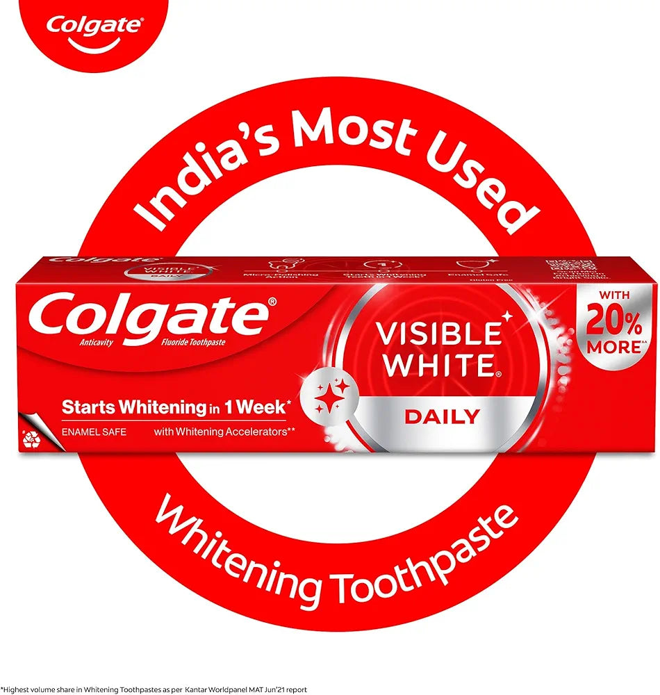 Colgate Visible White Toothpaste Teeth Whitening Saver Pack (240g)