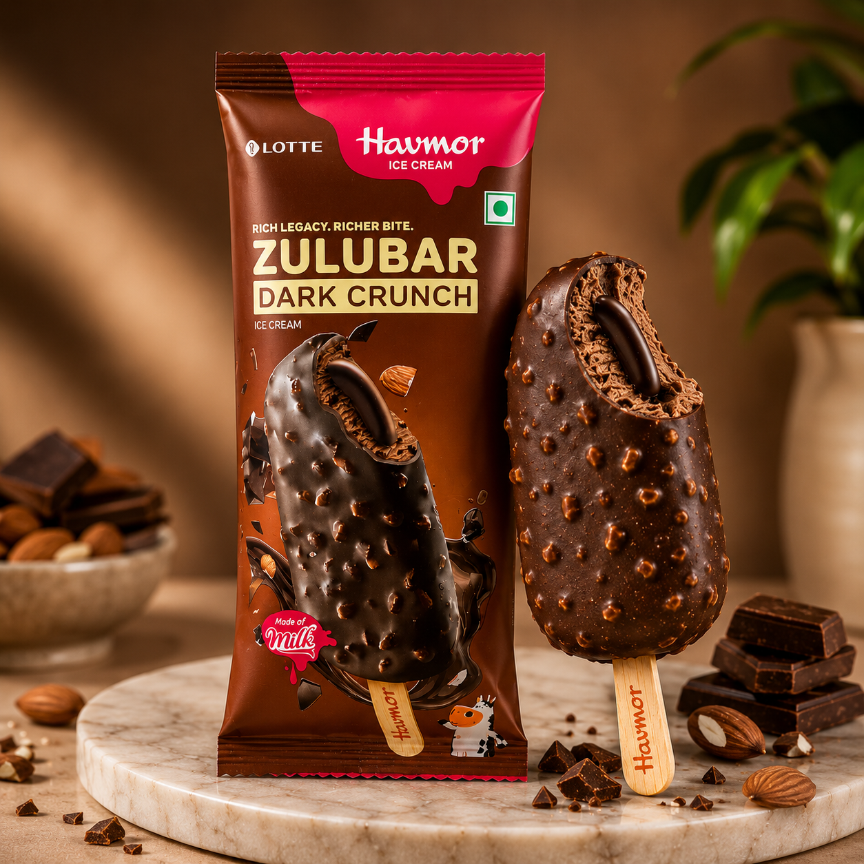 Havmor Zulubar Dark Crunch Ice Cream - 80ml