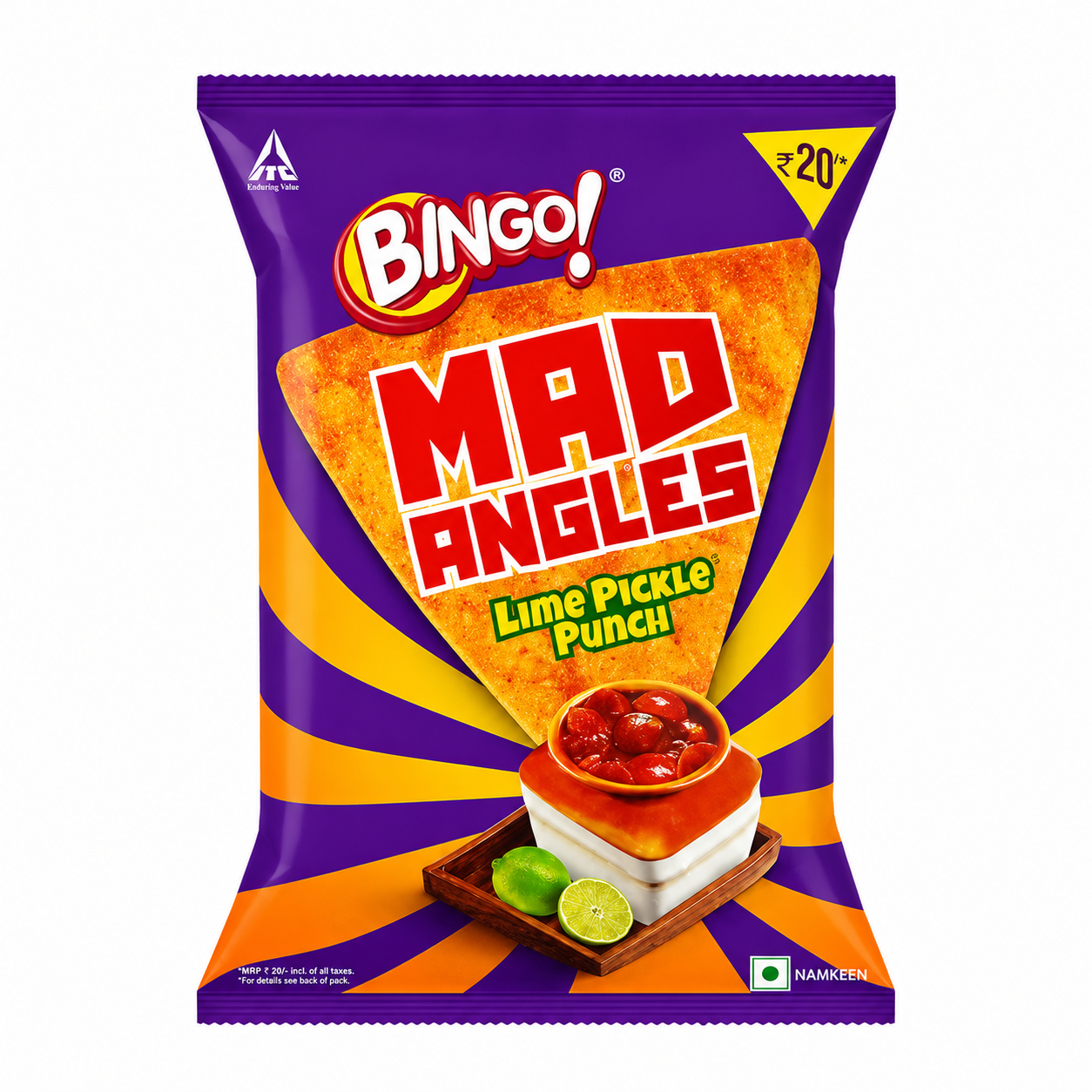 Bingo Mad Angles Lime Pickle Punch - 60g