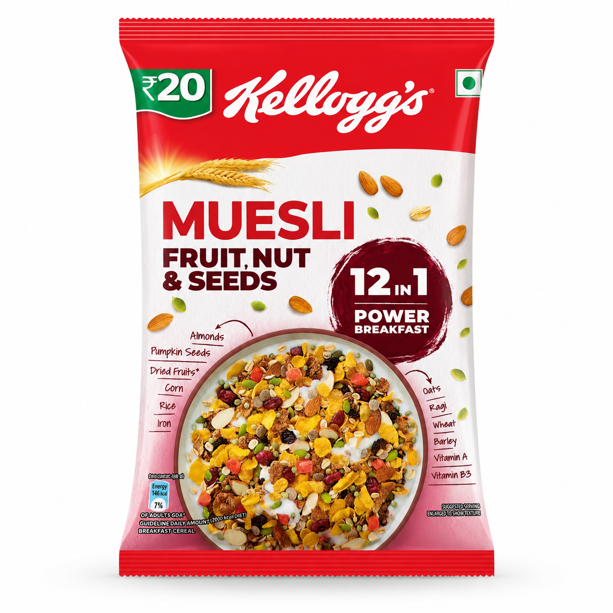 Kellogs Muesli Fruit , Nut & Seed - 40g