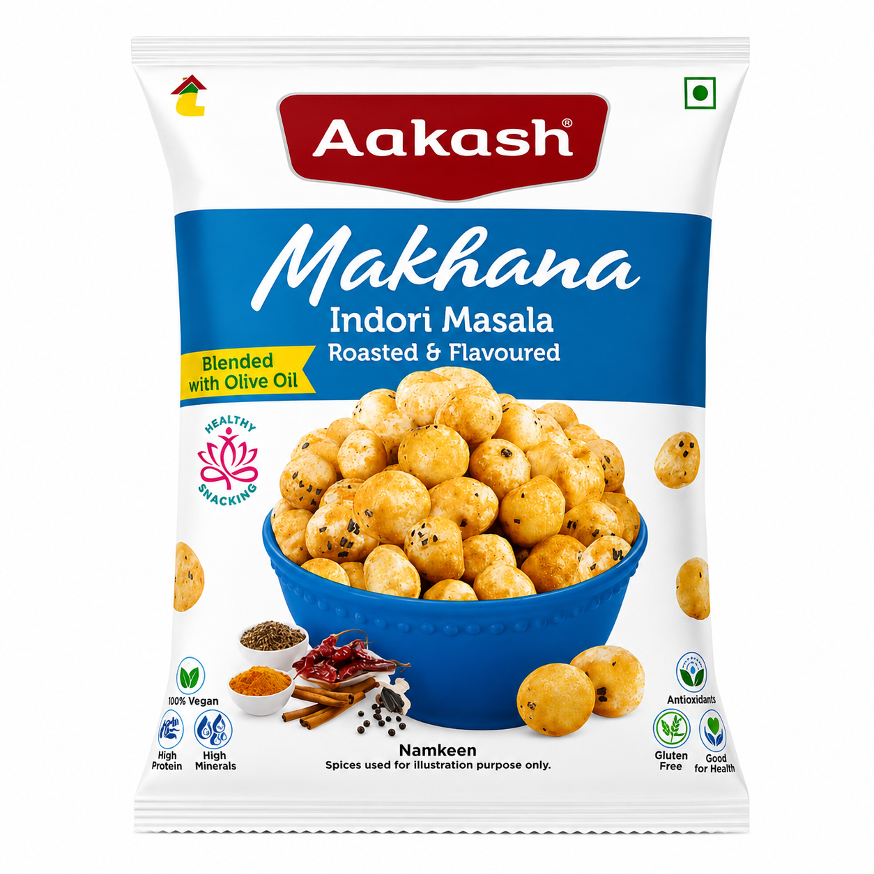Aakash Makhana Indori Masala Flavoured - 12g