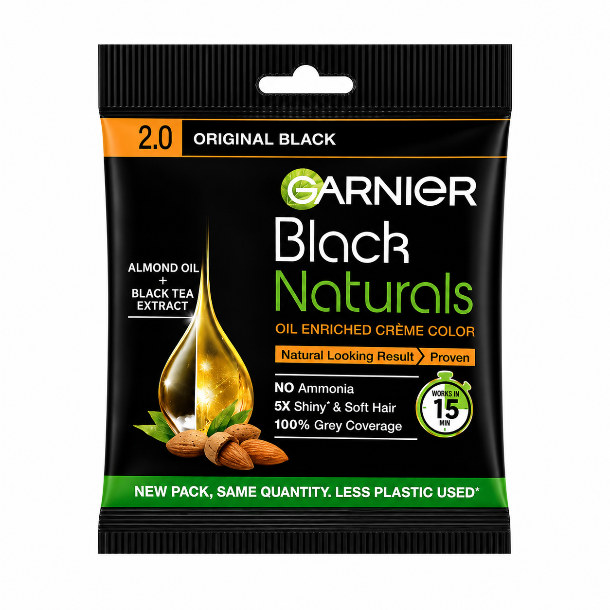 Garnier Black Naturals Oil Enriched Creme Color - 20ml+20g