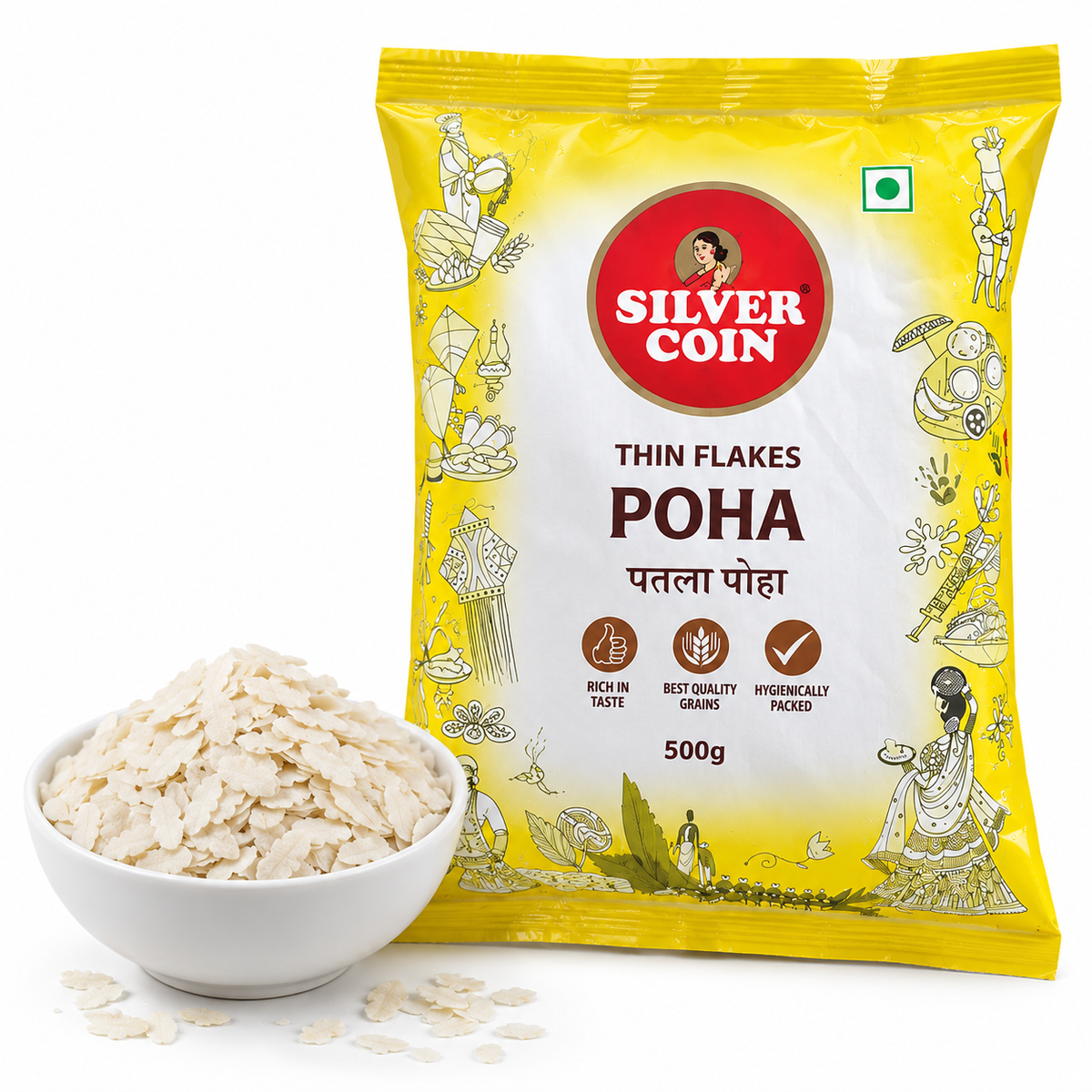 Silver Coin Premium Thin Poha - 1kg