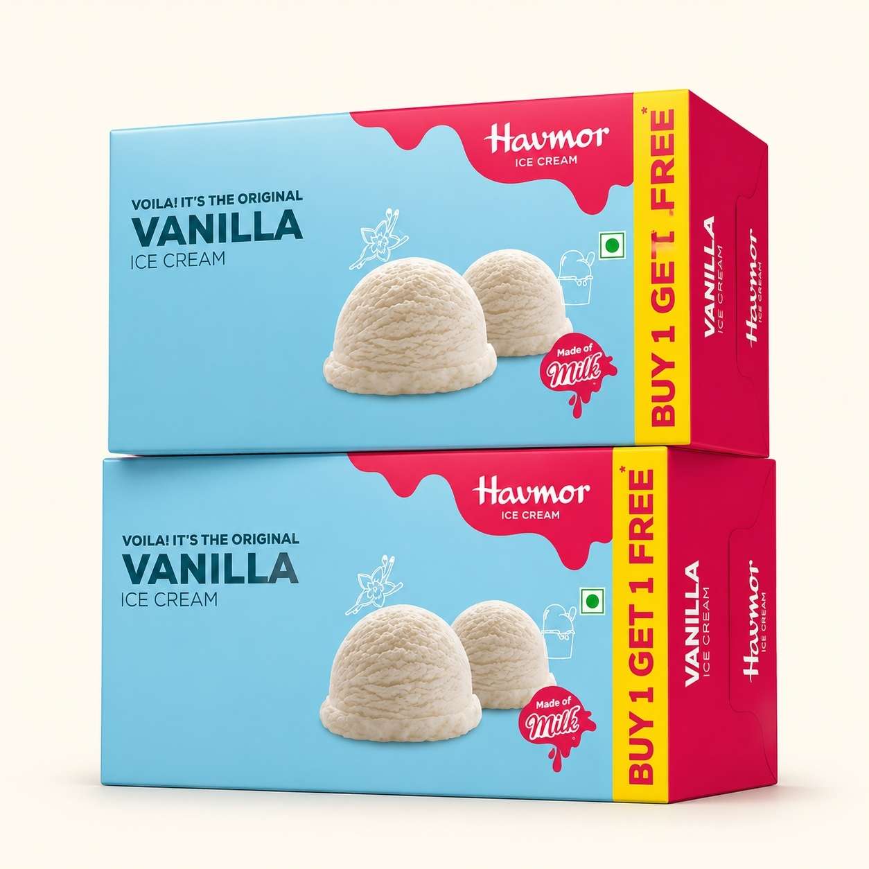 Havmor Vanilla Ice Cream Pack - 700g + 700g Free