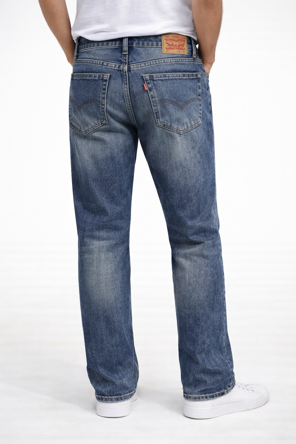 Levi's 555 Dark Blue Relaxed Straight Fit Mid Rise Jeans