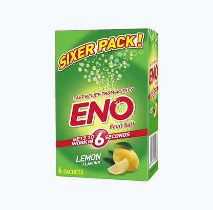 Eno Fruit Salt Sachets - Lemon Flavour, 6 Sachets