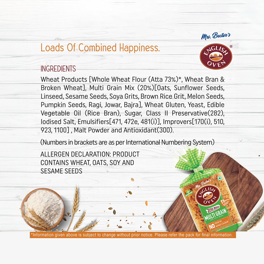 English Oven Zero Maida Multigrain Bread - 400g