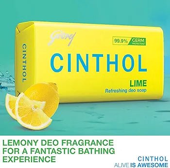 Cinthol Lime Refreshing Deo Soap - 75g (Pack of 4)