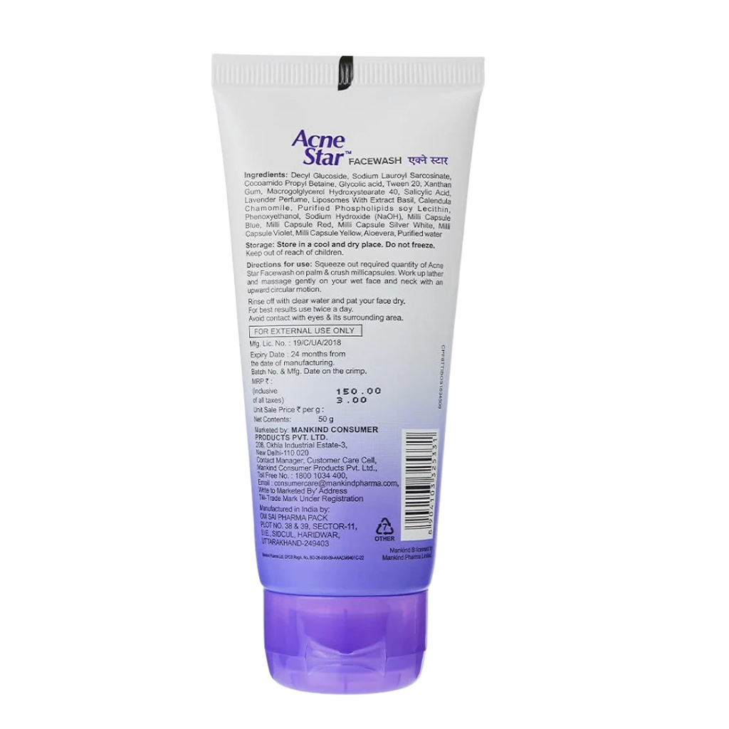 Acne Star Facewash - 50g