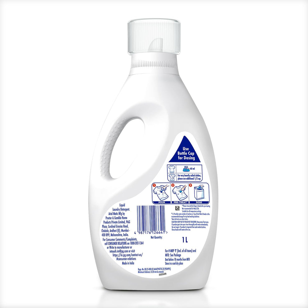 Ariel Liquid Detergent Top Load - Stain Removal In Washing Machine - 1 Ltr