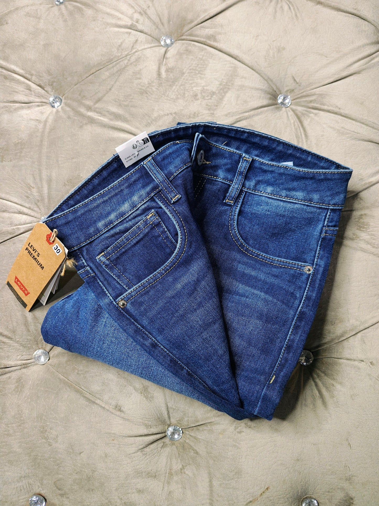 Levis Mens 505 Mid Rise Straight Fit Cotton Stretch Blend Jeans
