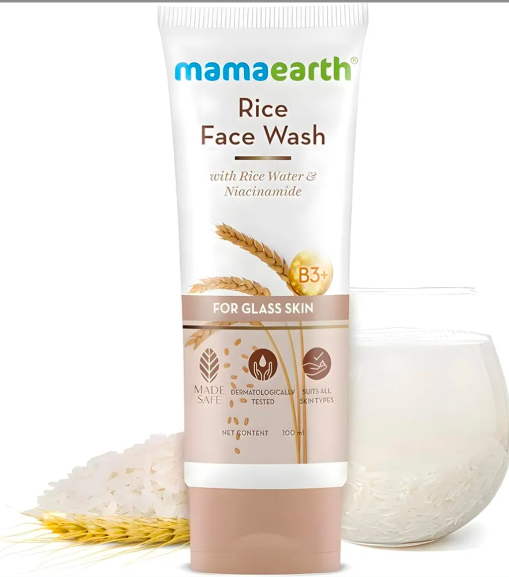 Mamaearth Rice Face wash With Rice Water & Niacinamide - (100ml)