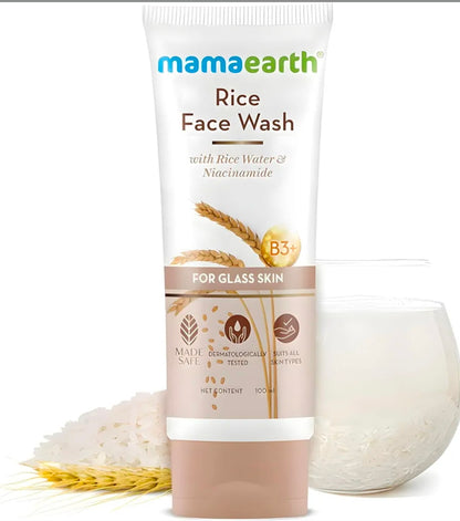 Mamaearth Rice Face wash With Rice Water & Niacinamide - (100ml)