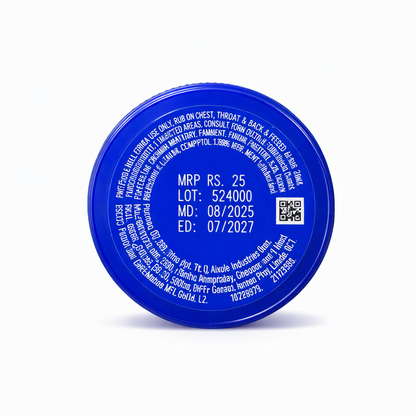 Vicks Vaporub Balm with Menthol, Camphor & Eucalyptus Oil - 5ml
