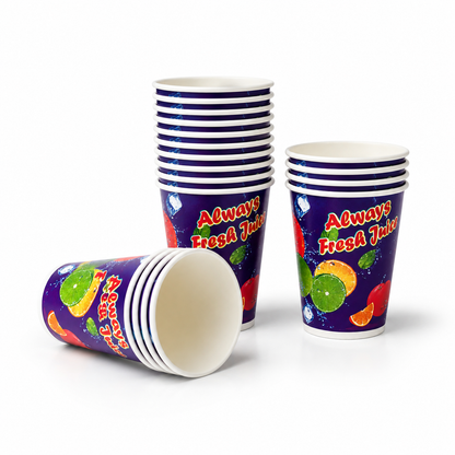 Corepac Printed Disposable Juice Glass (250ml)- 6 Pcs