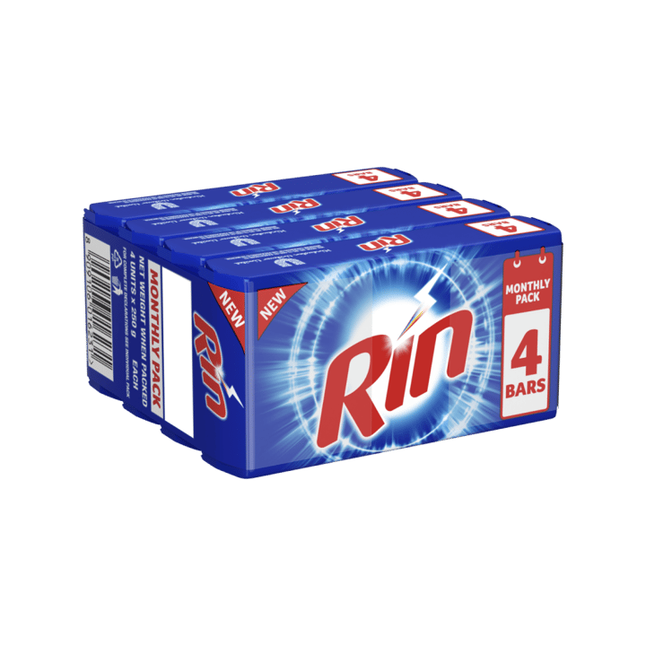 Rin Detergent Bar 4 Units × 250g