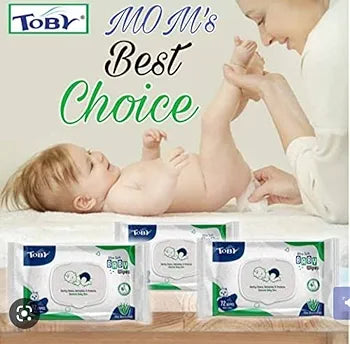 Toby baby wipes (cleaning, refreshing and protect) 72 pcs