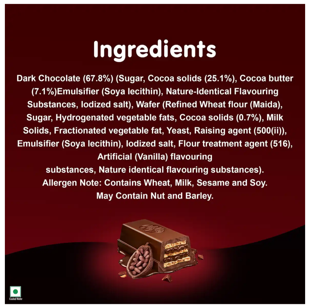 KitKat Dark Minis | Sharebag | Intense Dark Chocolate Coated Wafers ( 14Unit × 7.4g )