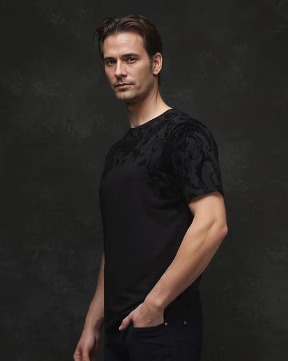 Rate Rabbit black
regular fit paisley print t shirt