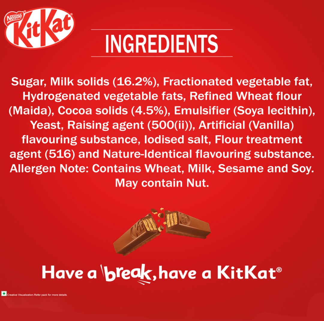 Nestle KitKat 4 fingers Choco Coated wafer War - 38.5 gram