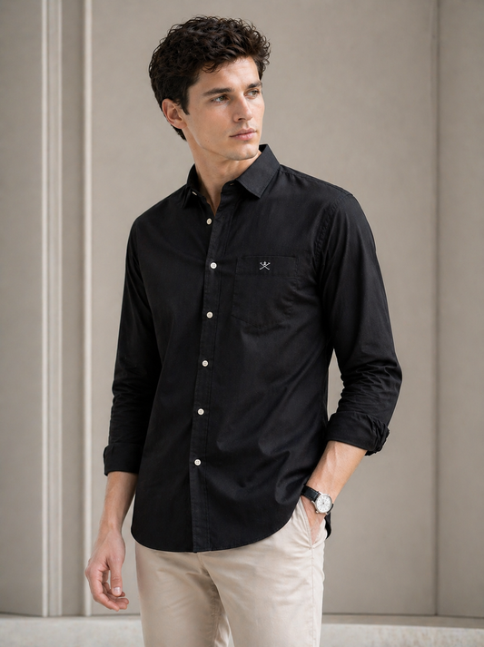 Hackett London Black Oxford Cotton Shirt