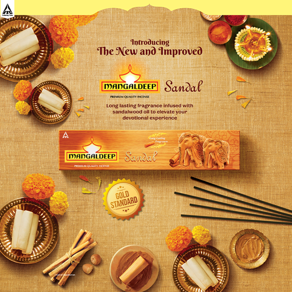 Mangaldeep Sandal Incense Sticks / Agarbatti - 14g