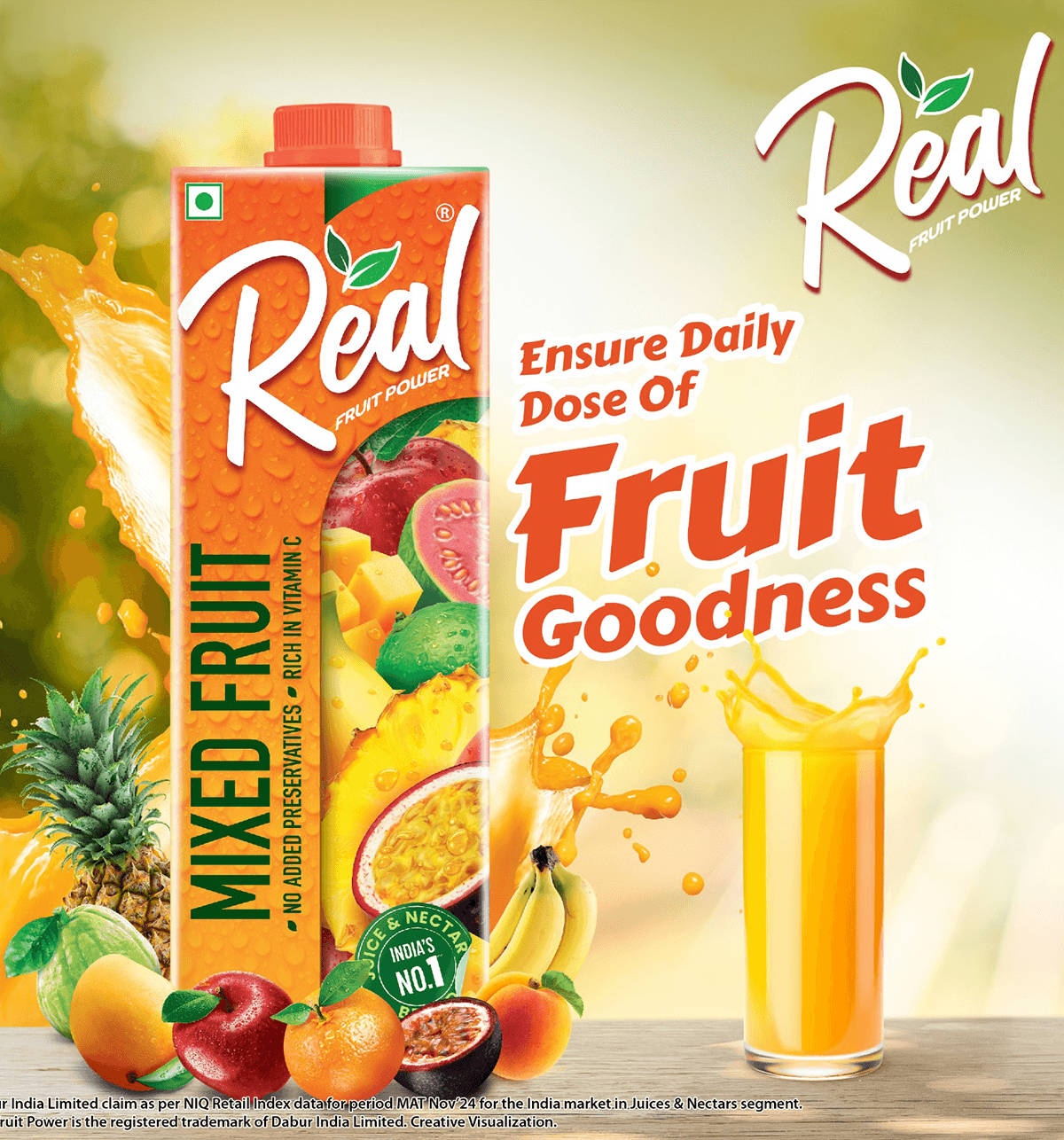 Dabur Real Fruit Power Mixed Fruit Juice - 1L