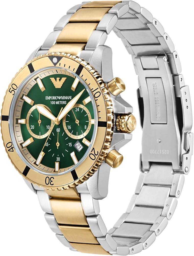 Emporio Armani Stainless Steel Analog Green Dial Men's Watch-Ar11586