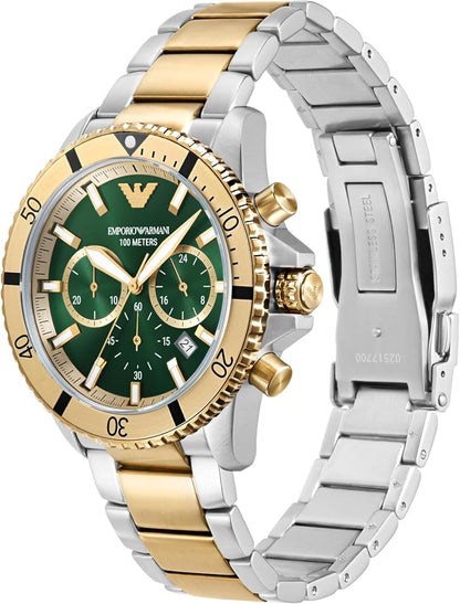 Emporio Armani Stainless Steel Analog Green Dial Men's Watch-Ar11586