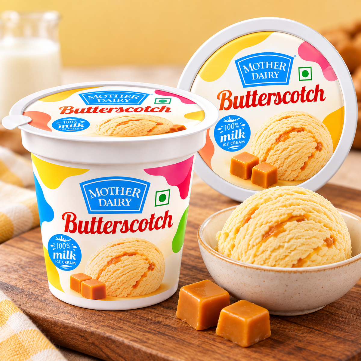 Butter Scotch Cup Mother Dairy - 90 ml