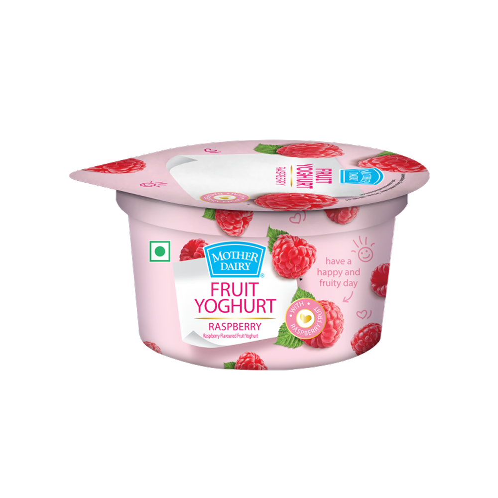 Mother Dairy Raspberry Flavoured Yogurt - 100g
