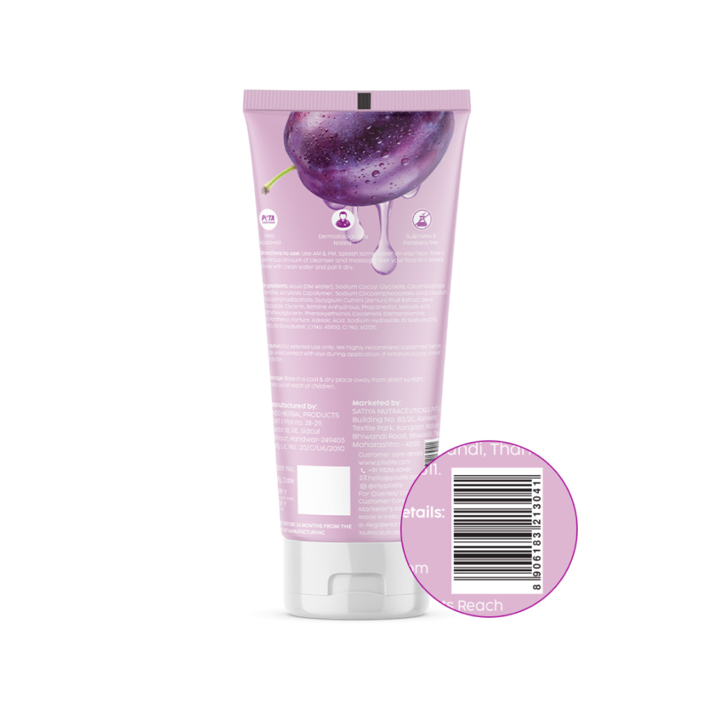 Plix Jamun Active Acne Face Wash Cleanser - 100ml
