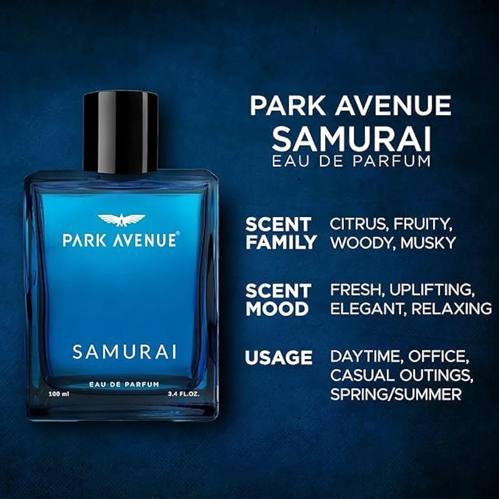 Park Avenue Samurai Perfume, Lang Lasting Fragrance for Men - 100ml