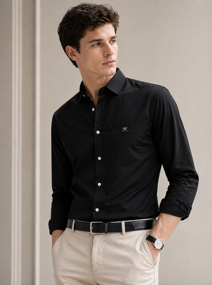 Hackett London Black Oxford Cotton Shirt