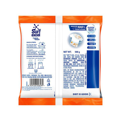 Surf Excel Quick Wash Detergent Powder - 500g