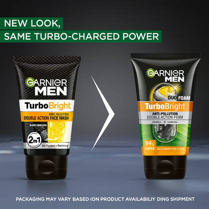 Garnier Men Turbo Bright Anti-Pollution Double Action Face Wash (50g)