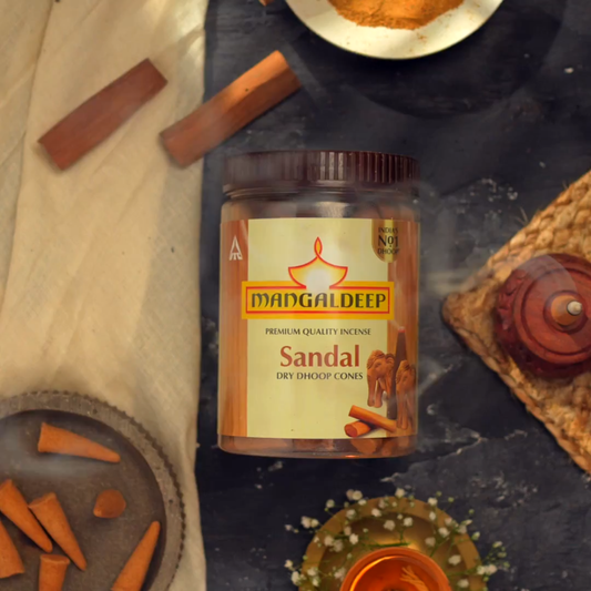 Mangaldeep Sandal Dry Dhoop Cones - 110g