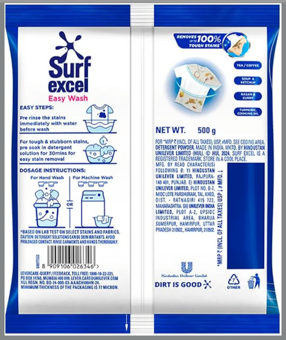 Surf Excel Wash Detergent Powder - 500g