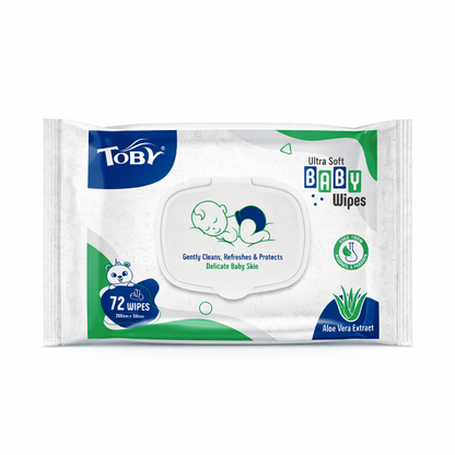 Toby baby wipes (cleaning, refreshing and protect) 72 pcs